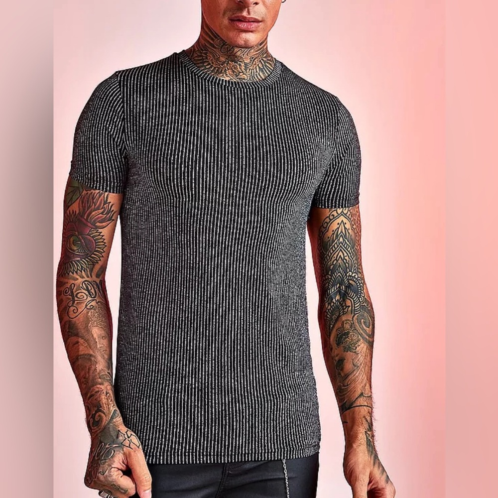 Black And silver stripped shirt